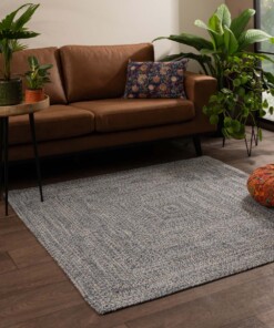Square cotton rug - Joy blue