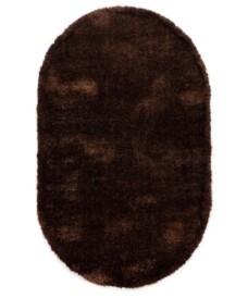 Oval velvet rug - Posh dark brown - overzicht, thumbnail