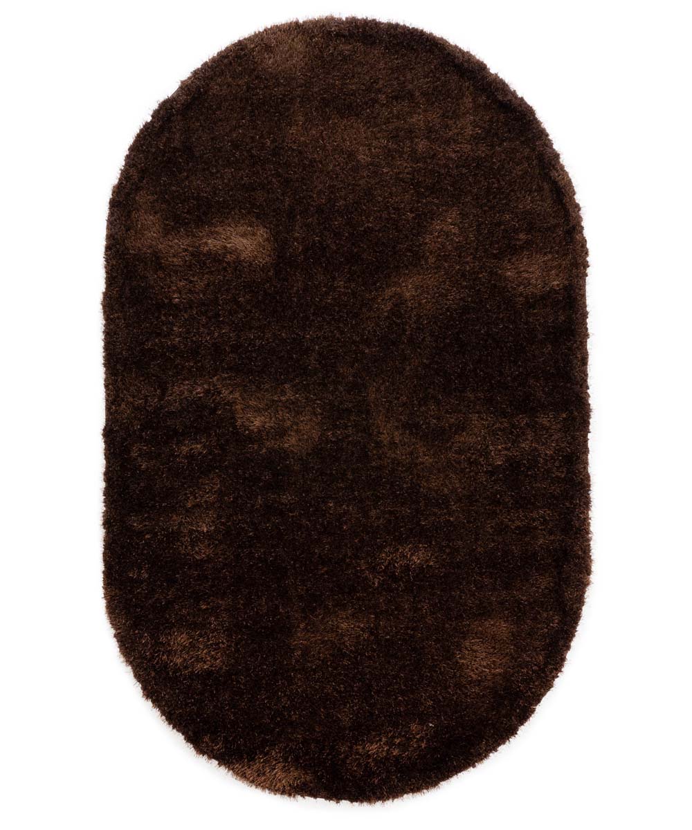 Oval velvet rug - Posh dark brown - overzicht Oval velvet rug - Posh dark brown - overzicht