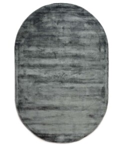 Oval viscose rug - Glamour blue - overzicht