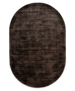 Oval viscose rug - Glamour dark brown - overzicht
