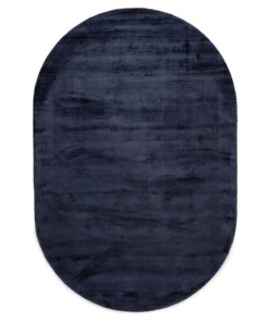 Oval viscose rug - Glamour navy blue - overzicht, thumbnail