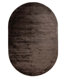 Oval viscose rug - Pearl dark brown - overzicht, thumbnail
