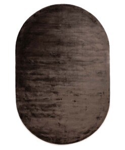 Oval viscose rug - Pearl dark brown - overzicht, thumbnail