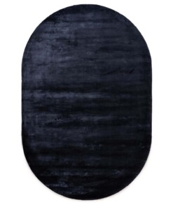Oval viscose rug - Pearl navy blue - overzicht