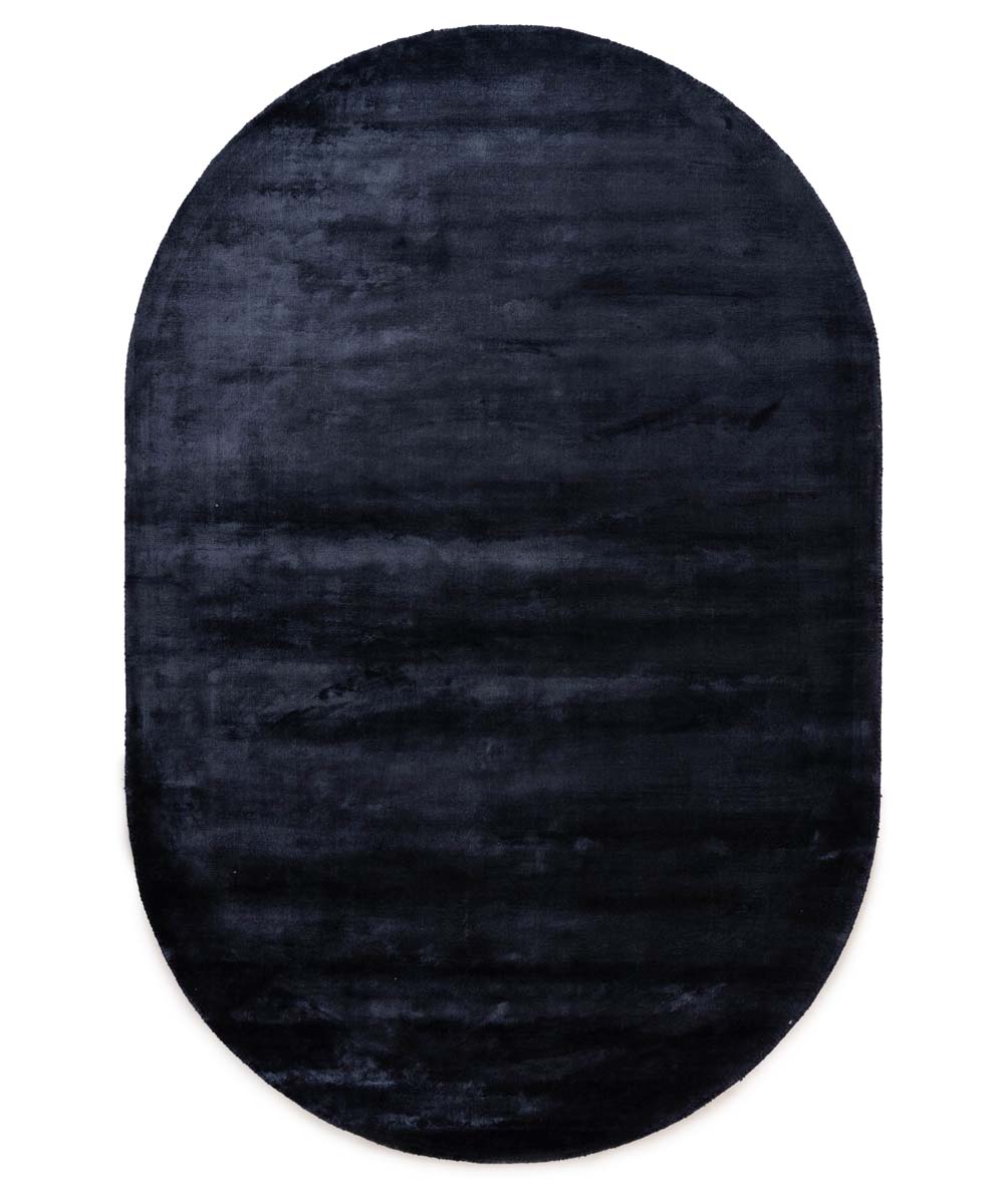 Oval viscose rug - Pearl navy blue - overzicht Oval viscose rug - Pearl navy blue - overzicht