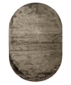 Oval viscose rug - Pearl olive green - overzicht, thumbnail