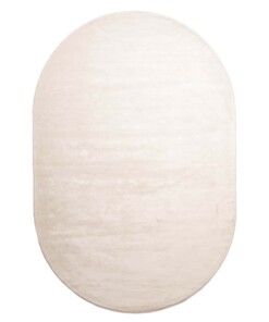 Oval viscose rug - Pearl white - overzicht