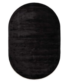 Oval viscose rug - Pearl black - overzicht, thumbnail