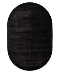 Oval viscose rug - Pearl black - overzicht