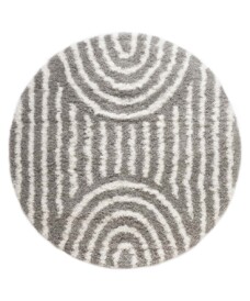 Round Scandinavian rug - Cozy Arch light grey - overzicht, thumbnail