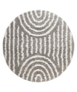 Round Scandinavian rug - Cozy Arch light grey - overzicht, thumbnail