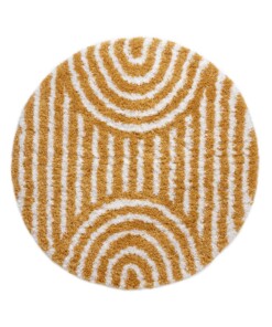 Round Scandinavian rug - Cozy Arch mustard yellow - overzicht