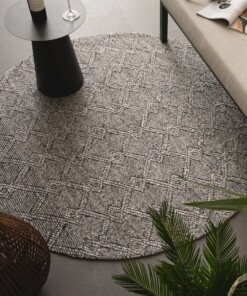 Round outdoor rug - Var grey