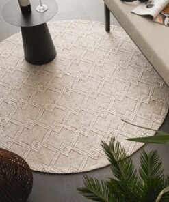 Round outdoor rug - Var white