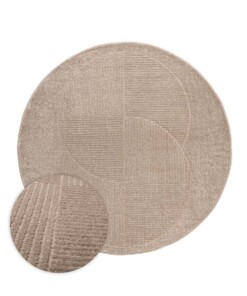Round Scandinavian rug - Contour Circle beige - overzicht