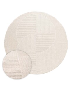Round Scandinavian rug - Contour Circle cream - overzicht, thumbnail