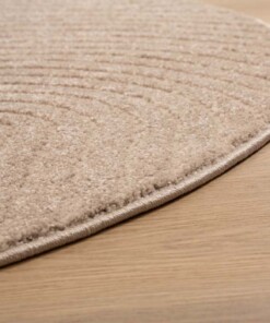 Round Scandinavian rug - Contour Bend beige - close up, thumbnail Round Scandinavian rug - Contour Bend beige - close up, thumbnail