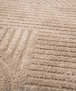 Square Scandinavian rug - Contour Bend beige - close up