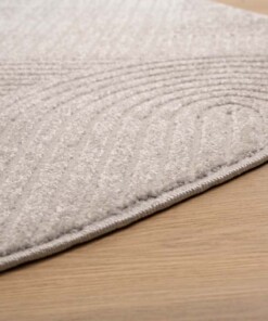 Round Scandinavian rug - Contour Bend grey - close up, thumbnail