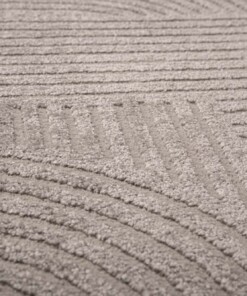 Round Scandinavian rug - Contour Bend grey - close up