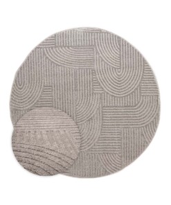 Round Scandinavian rug - Contour Bend grey - overzicht