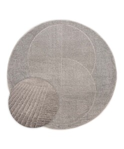 Round Scandinavian rug - Contour Circle grey - overzicht, thumbnail