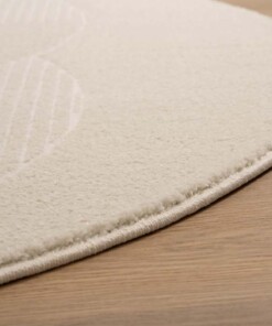Round Scandinavian rug - Contour Circle cream - close up, thumbnail