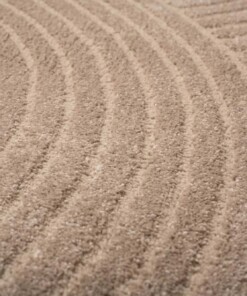 Round Scandinavian rug - Contour Curve beige - close up