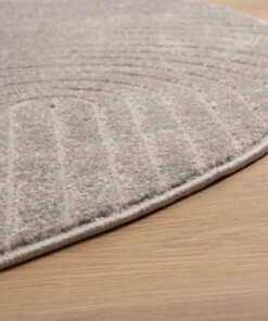 Round Scandinavian rug - Contour Curve grey - close up, thumbnail