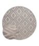 Round Scandinavian Rug - Contour Diamond Grey - overzicht, thumbnail