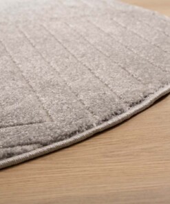 Round Scandinavian rug - Contour Edge grey - close up, thumbnail