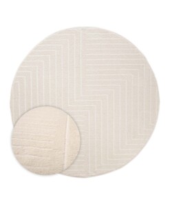 Round Scandinavian Rug - Contour Edge Cream - overzicht, thumbnail