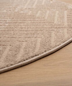 Round Scandinavian Rug - Contour Gem Beige - close up, thumbnail