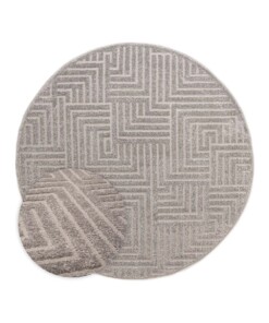 Round Scandinavian Rug - Contour Gem Grey - overzicht