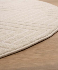 Round Scandinavian rug - Contour Gem cream - close up, thumbnail