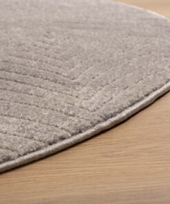 Round Scandinavian rug - Contour Leaf grey - close up, thumbnail
