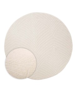 Round Scandinavian rug - Contour Leaf cream - overzicht