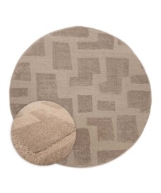 Round Scandinavian Rug - Contour Stone Beige - overzicht, thumbnail