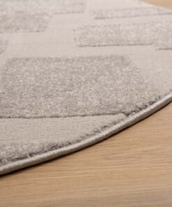 Round Scandinavian Rug - Contour Stone Grey - close up, thumbnail
