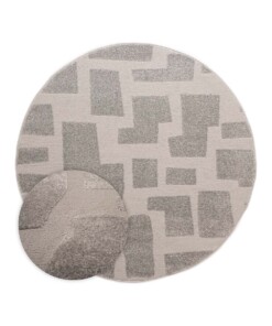 Round Scandinavian Rug - Contour Stone Grey - overzicht, thumbnail
