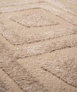 Square Scandinavian Rug - Contour Diamond Beige - close up, thumbnail