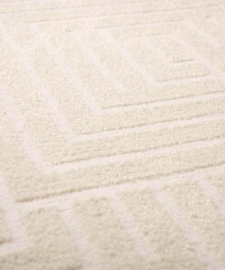 Round Scandinavian rug - Contour Gem cream - close up, thumbnail