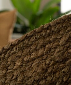 Round jute rug​ - Pure olive green