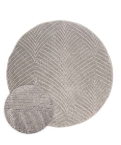 Round Scandinavian rug - Contour Leaf grey - overzicht