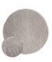 Round Scandinavian rug - Contour Leaf grey - overzicht, thumbnail