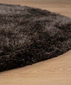 Round shaggy rug - Meadow anthracite - close up, thumbnail Round shaggy rug - Meadow anthracite - close up, thumbnail