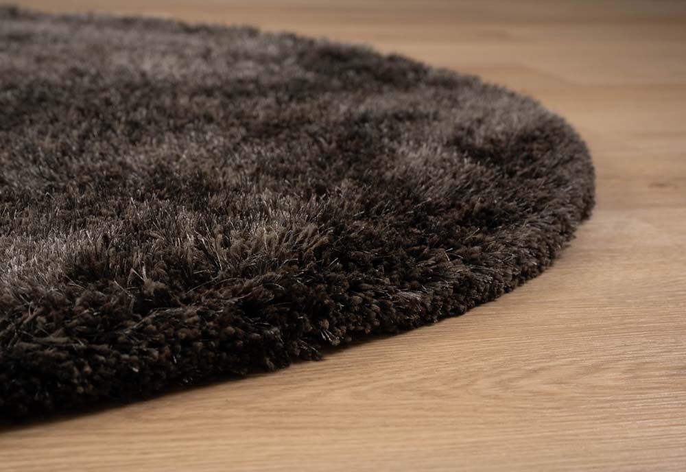 Round shaggy rug - Meadow anthracite - close up Round shaggy rug - Meadow anthracite - close up