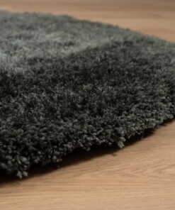 Round shaggy rug​ - Meadow blue - close up, thumbnail