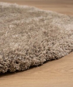 Round shaggy rug​ - Meadow grey - close up, thumbnail